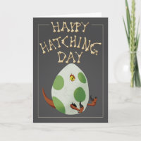 Happy Hatching Day - Dinosaur Geburtstagskarte