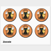 Happy Haunting Black Cat Halloween Sticker (Blatt)