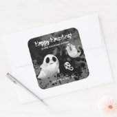 Happy Haunting Ghoful Adventures Quadratischer Aufkleber (Umschlag)