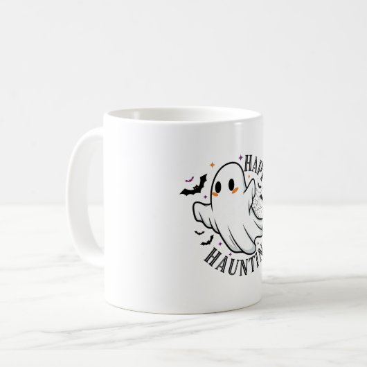 Happy Haunting Ghost Halloween Spooky Kaffeetasse (Vorderseite Links)