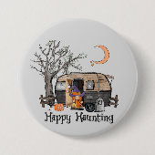 Happy Haunting | Halloween Camper | Spooky Hexe Button (Vorderseite)