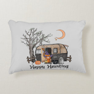 Happy Haunting Halloween Camper Spooky Hexe Dekokissen