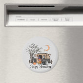 Happy Haunting | Halloween Camper | Spooky Hexe Magnet (In Situ (Geschirrspüler))
