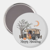 Happy Haunting | Halloween Camper | Spooky Hexe Magnet (Vorderseite/Rückseite)