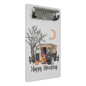 Happy Haunting | Halloween Camper | Spooky Hexe Mini Klemmbrett (Schrägansicht)