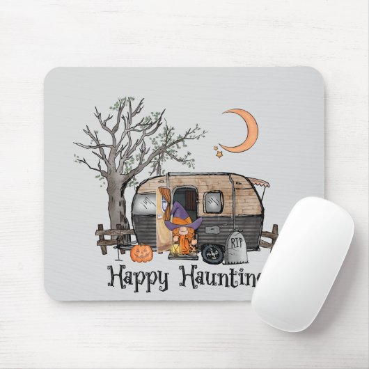 Happy Haunting | Halloween Camper | Spooky Hexe Mousepad (Mit Mouse)