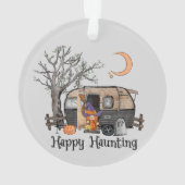 Happy Haunting | Halloween Camper | Spooky Hexe Ornament (Rückseite)