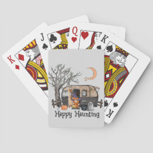 Happy Haunting Halloween Camper Spooky Hexe Spielkarten