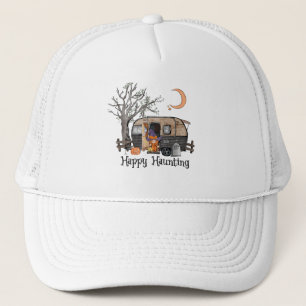 Happy Haunting Halloween Camper Spooky Hexe Truckerkappe