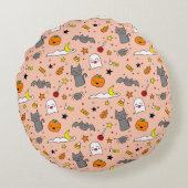 Happy Haunting Halloween Rundes Kissen (Rückseite)