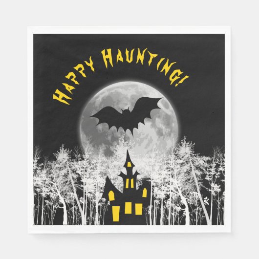 Happy Haunting Halloween Serviette (Vorderseite)