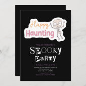 Happy Haunting Modernes Minimalistisches Halloween Einladung (Vorne/Hinten)