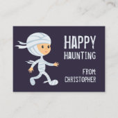 Happy Haunting Mummy Halloween-Klassenkarte Visitenkarte (Vorderseite)