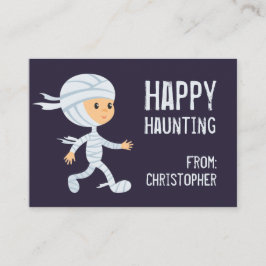 Happy Haunting Mummy Halloween-Klassenkarte Visitenkarte