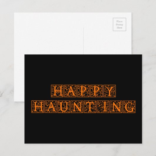 Happy Haunting Postkarte (Vorne/Hinten)