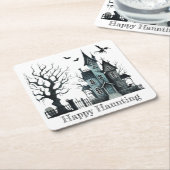 Happy Haunting Rechteckiger Pappuntersetzer (angewinkelt)