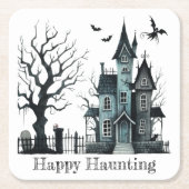 Happy Haunting Rechteckiger Pappuntersetzer (Vorderseite)