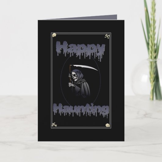 Happy Haunting Sensenmann Karte (Vorderseite)