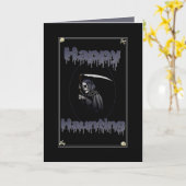 Happy Haunting Sensenmann Karte (Gelbe Blume)