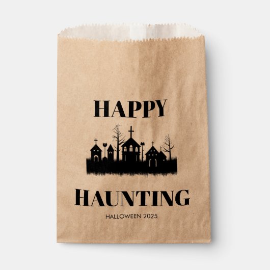 Happy Haunting | Spooky Halloween Candy Favor Bags Geschenktütchen (Vorderseite)