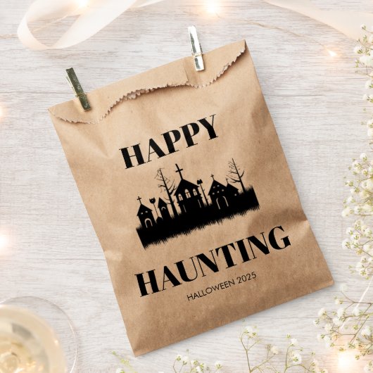 Happy Haunting | Spooky Halloween Candy Favor Bags Geschenktütchen (Ausgeschnitten)