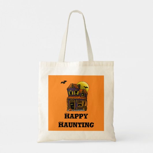 Happy Haunting Trick oder Treat Leinwand Tote Bag Tragetasche (Rückseite)