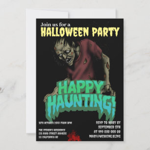 Happy Haunting Zombie Halloween-Party Einladung