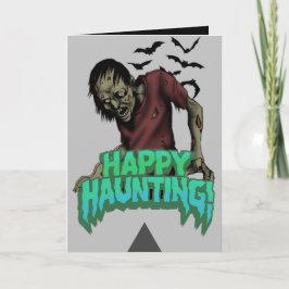 Happy Haunting Zombie Halloween Spooky Card Karte