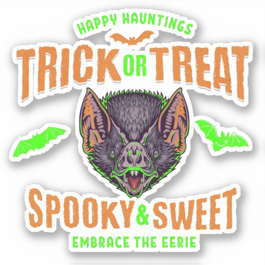 Happy Hauntings | Halloween-Fledermäuse, Trick ode Aufkleber (Vorderseite)