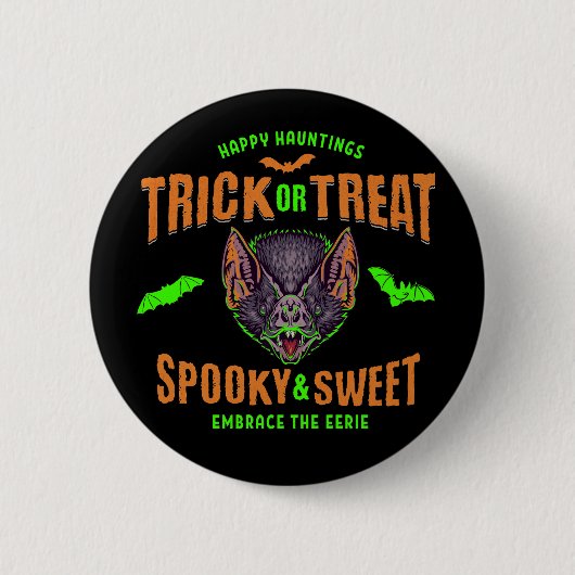 Happy Hauntings | Halloween-Fledermäuse, Trick ode Button (Vorderseite)