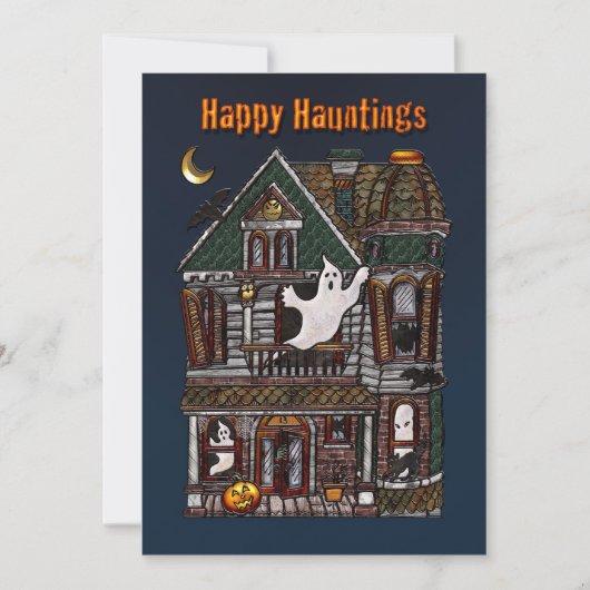 Happy Hauntings - Spuk Hauseinladung Einladung (Vorderseite)