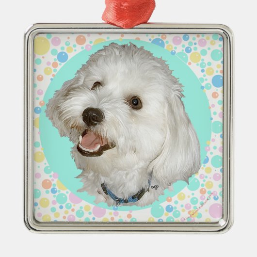 Happy Havanese Ornament Aus Metall (Vorne)