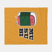 Happy Hawaiian Musubi Sushi Nori Fleecedecke (Vorderseite (Horizontal))