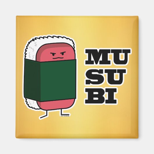 Happy Hawaiian Musubi Sushi Nori Magnet (Vorne)