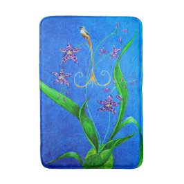 Happy Hawaiian Orchid Bird Badematte
