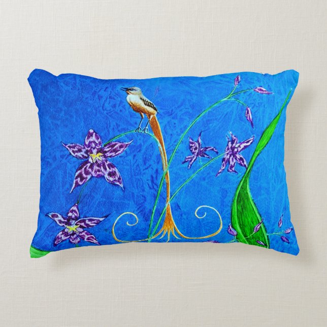 Happy Hawaiian Orchid Bird Dekokissen (Vorderseite)