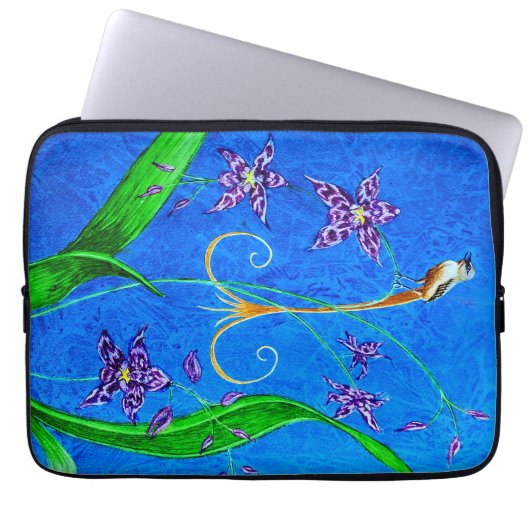 Happy Hawaiian Orchid Bird Laptopschutzhülle (Vorderseite)