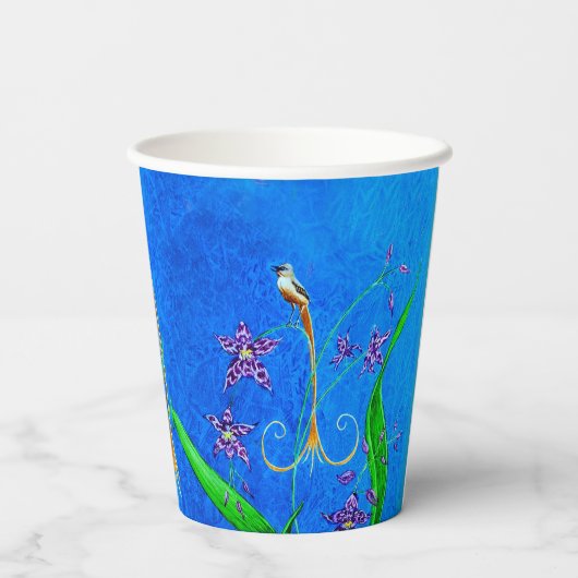 Happy Hawaiian Orchid Bird Pappbecher (Rückseite)