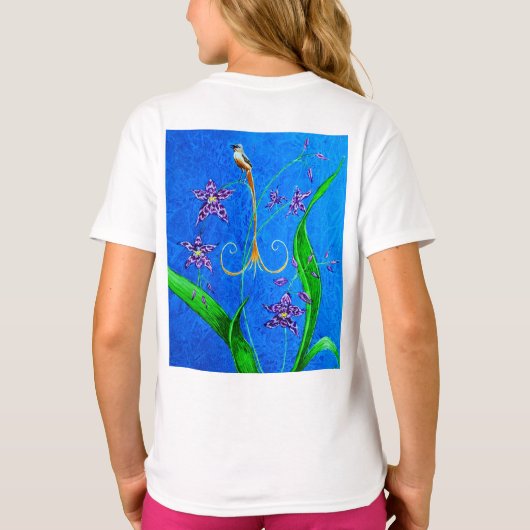 Happy Hawaiian Orchid Bird T-Shirt (Rückseite)