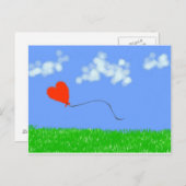Happy Heart Balloon Postkarte (Vorne/Hinten)