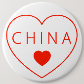 Happy Heart China Button (Vorderseite)