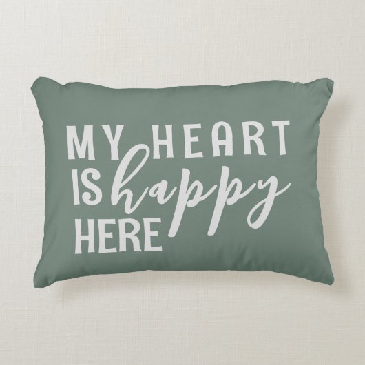 Happy Heart Cotton Accent Pillow Dekokissen (Vorderseite)