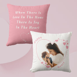 Happy Heart Custom Foto Throw Kissen
