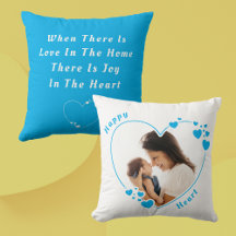 Happy Heart Custom Quote Foto Pillow