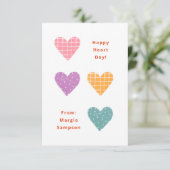 Happy Heart Day Pastel Hearts Klasse Valentine Einladung (Stehend Vorderseite)