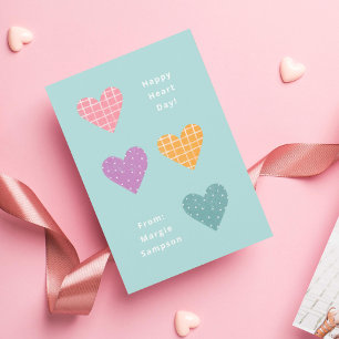 Happy Heart Day Pastel Hearts Klasse Valentine Einladung