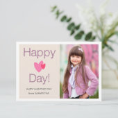 Happy Heart Day Valentines Fotokarte Einladung (Stehend Vorderseite)
