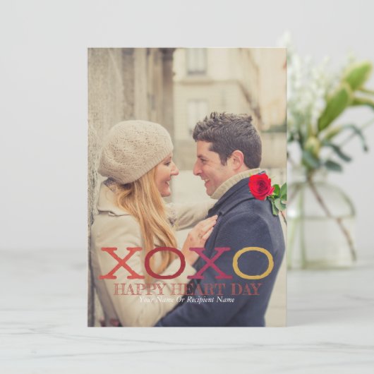 Happy Heart Flat Card 12x18 Karte (Stehend Vorderseite)