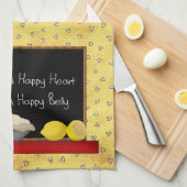Happy Heart Happy Belly Kitchen Handtuch (Viertel Falte)