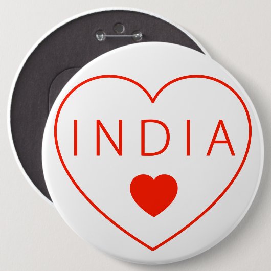 Happy Heart India Button (Vorne & Hinten)
